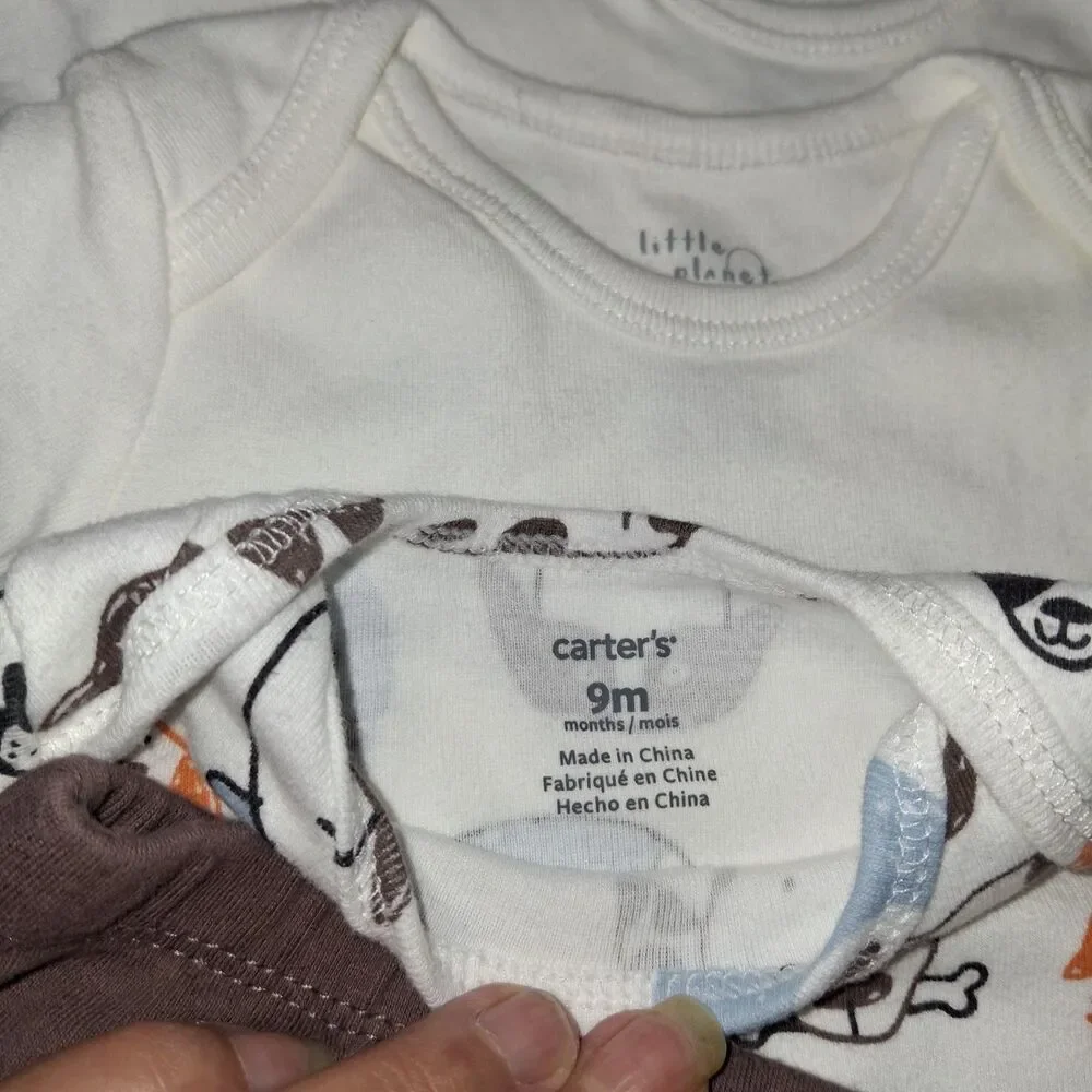 5 Pcs 3 9 Month Little Planet Organic By Carter’s White Bodysuits 1 2pc Carter's